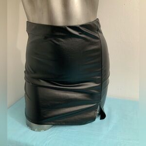 Black Faux Leather Mini Skirt SIZE M